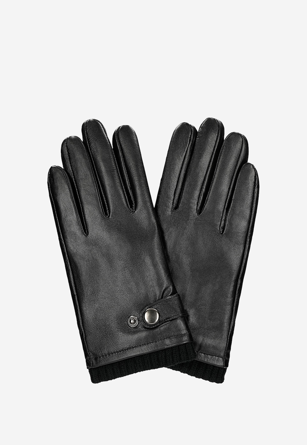 Černé pánské kožené rukavice s nastavitelnou šířkou 98132-51 Widok 2