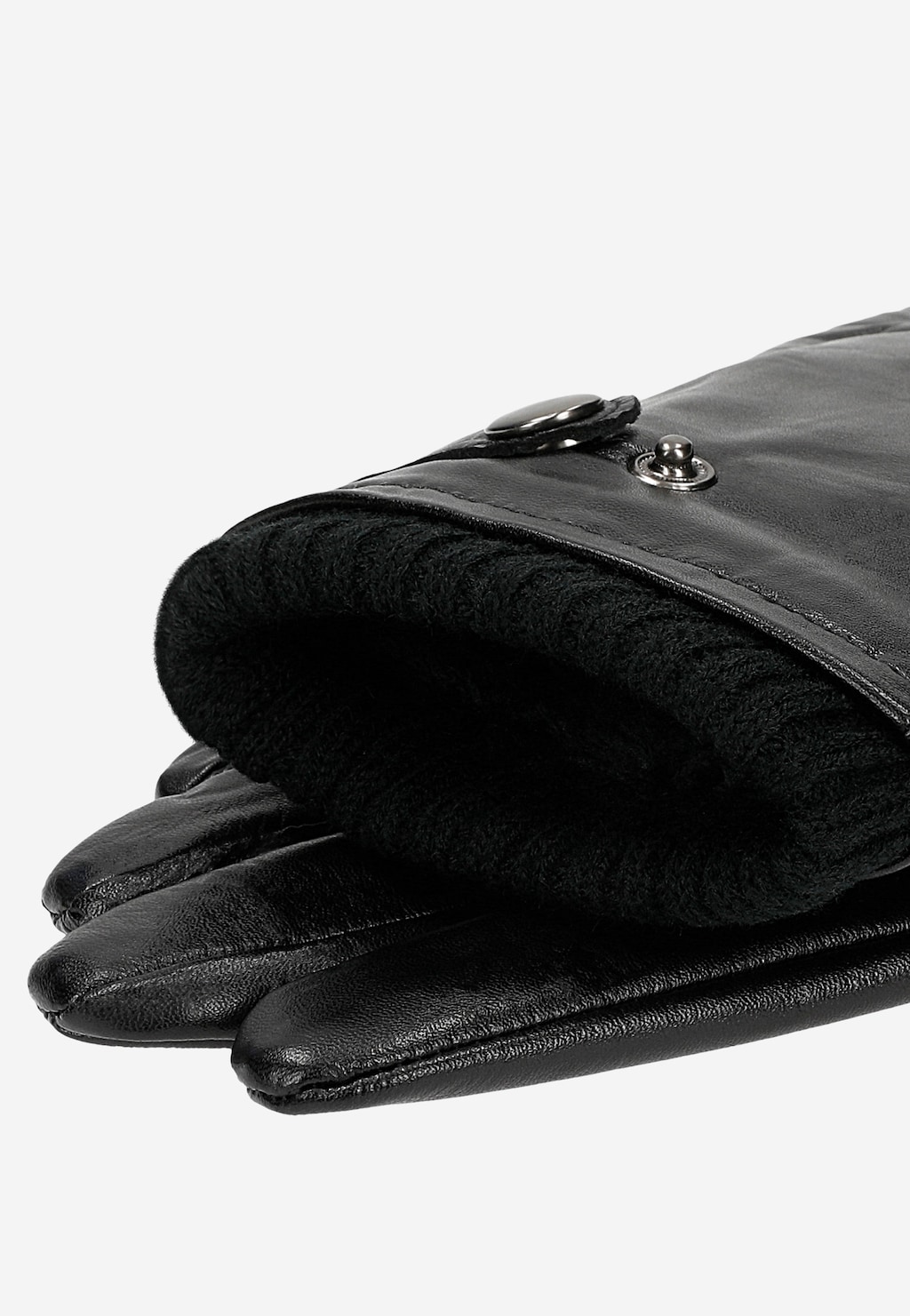 Černé pánské kožené rukavice s nastavitelnou šířkou 98132-51 Widok 3