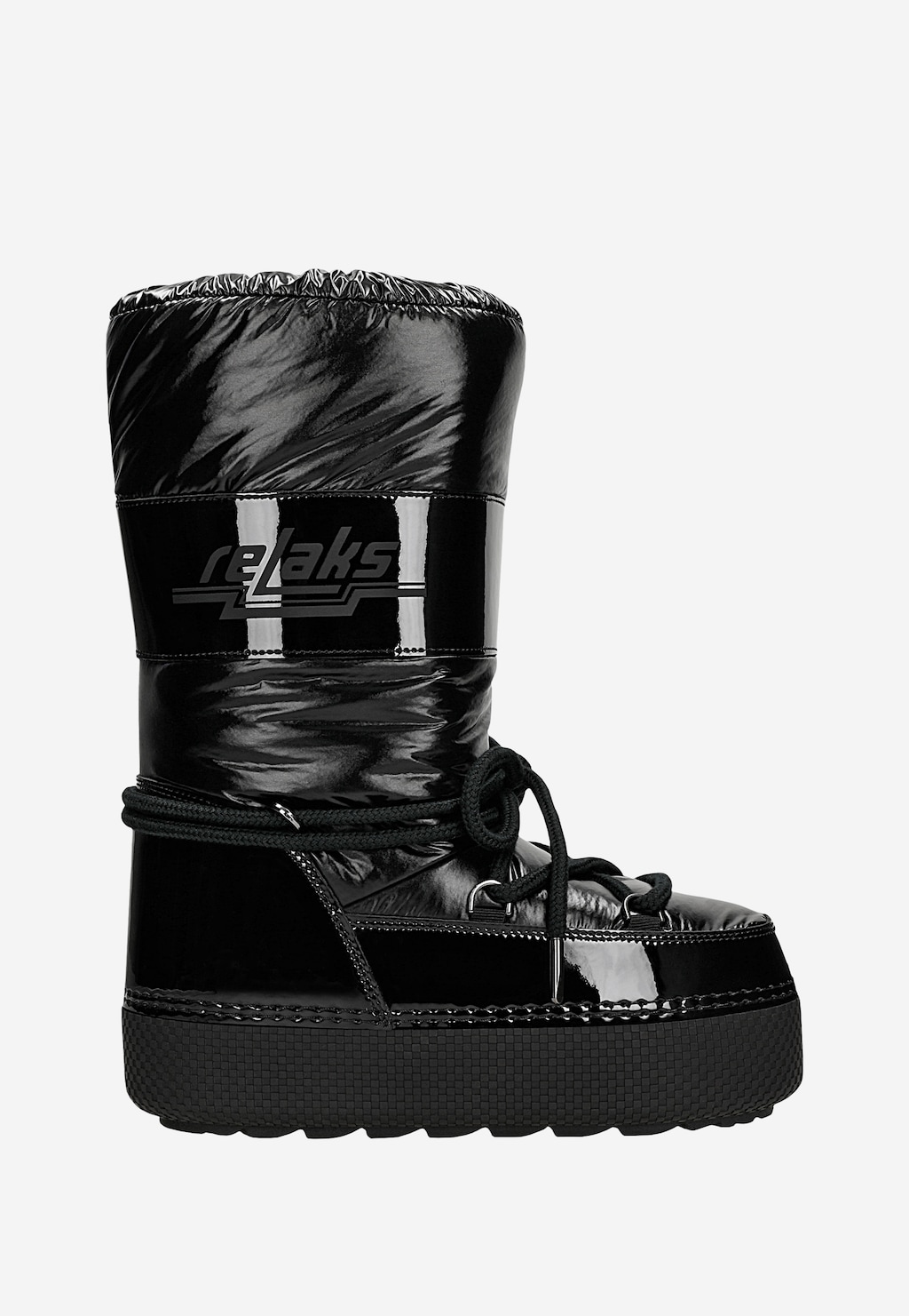 RELAKS vysoké lakované dámské sněhule na masivní podrážce R71003-81 Widok 1