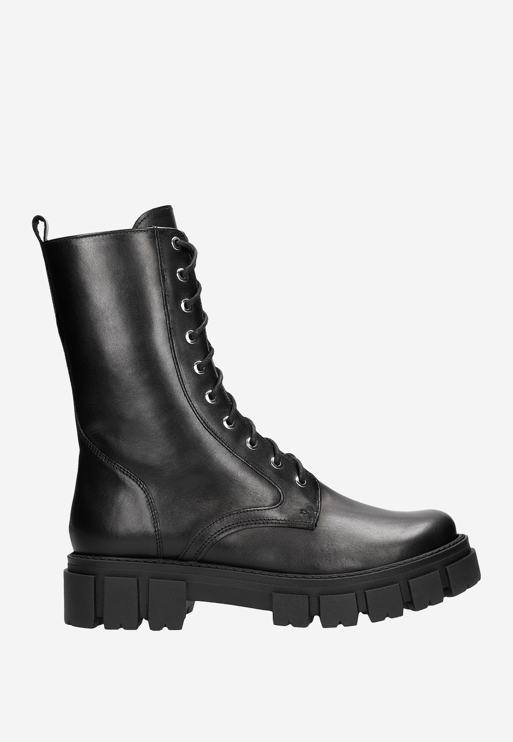 Dámske členkové čižmy z lícovej kože na hrubšej podrážke 64020-51 Widok 2