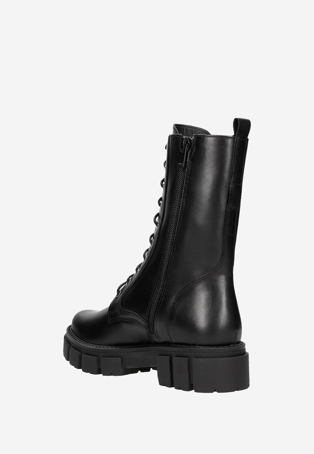 Dámske členkové čižmy z lícovej kože na hrubšej podrážke 64020-51 Widok 4