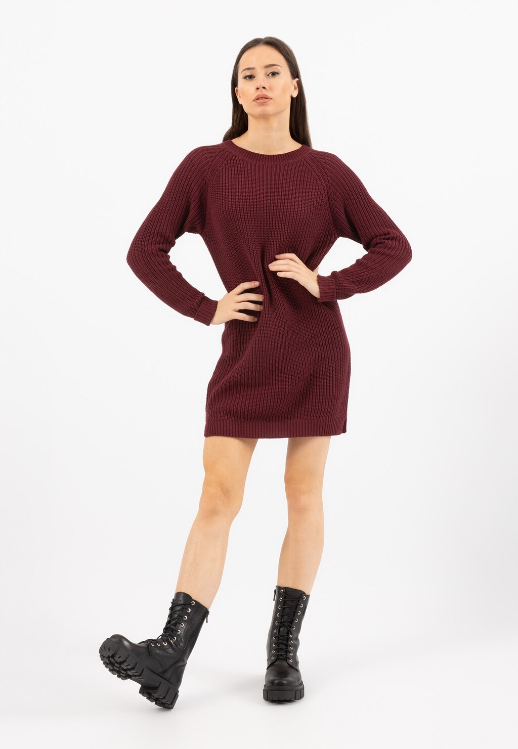 Dámske členkové čižmy z lícovej kože na hrubšej podrážke 64020-51 Widok 7