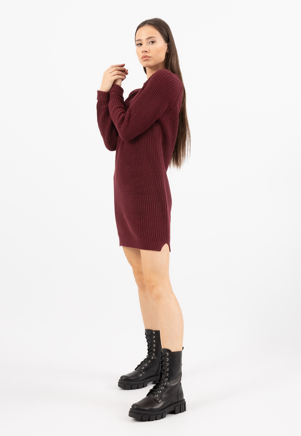 Dámske členkové čižmy z lícovej kože na hrubšej podrážke 64020-51 Widok 9