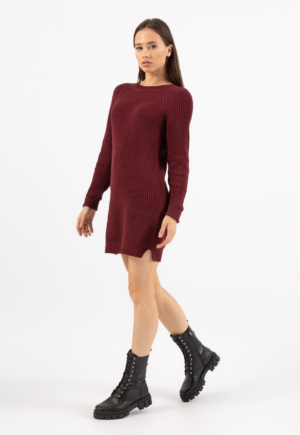 Dámske členkové čižmy z lícovej kože na hrubšej podrážke 64020-51 Widok 1