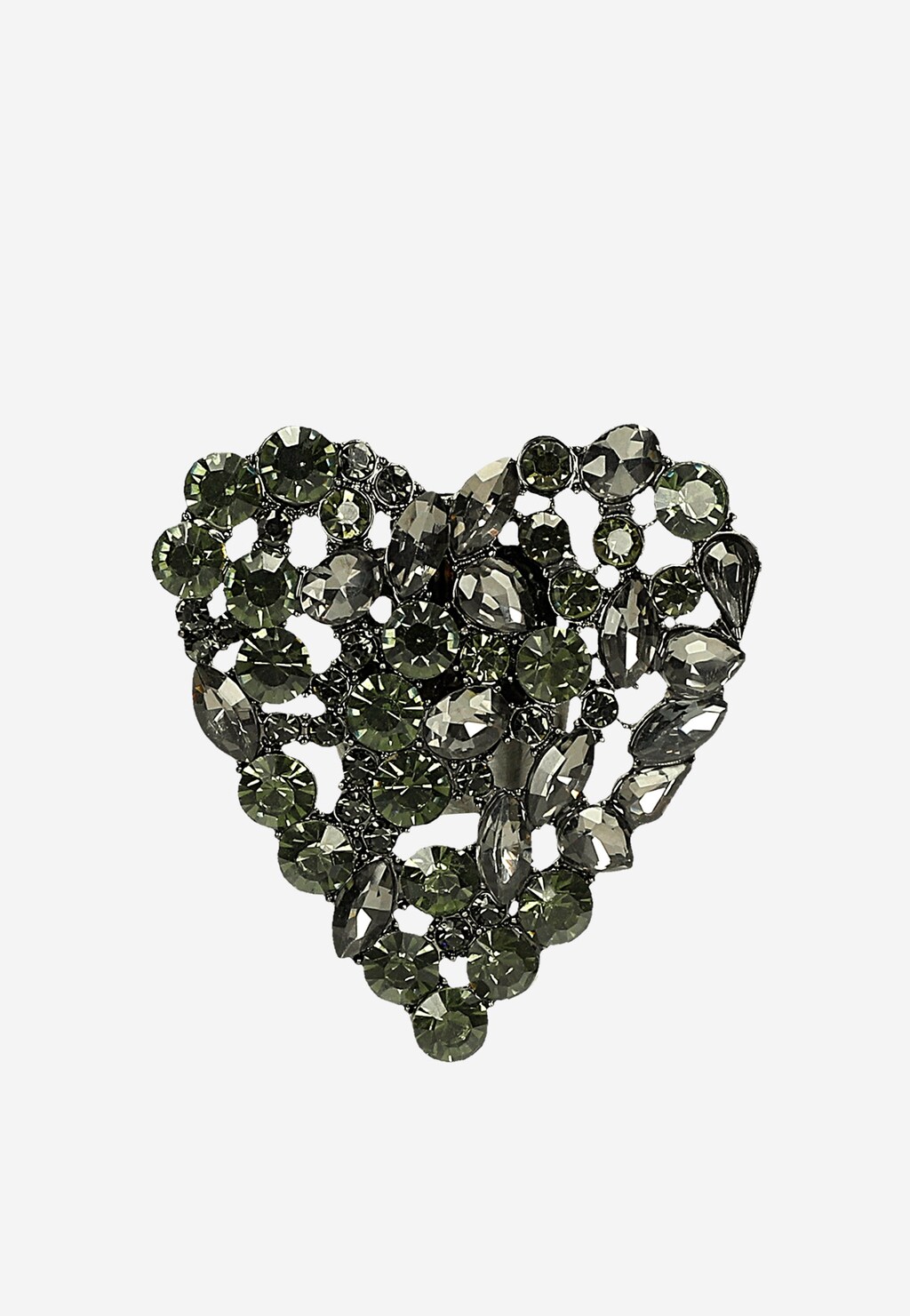 Ozdoba na topánky v podobe klipsu - popolavo-zelené srdce 98544-11 Widok 2