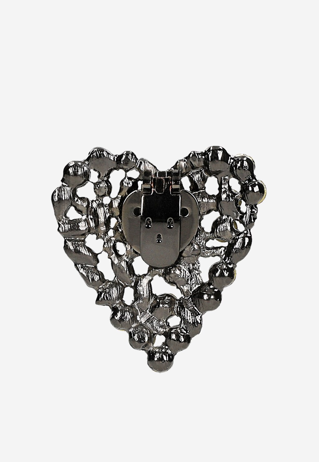 Ozdoba na topánky v podobe klipsu - popolavo-zelené srdce 98544-11 Widok 3