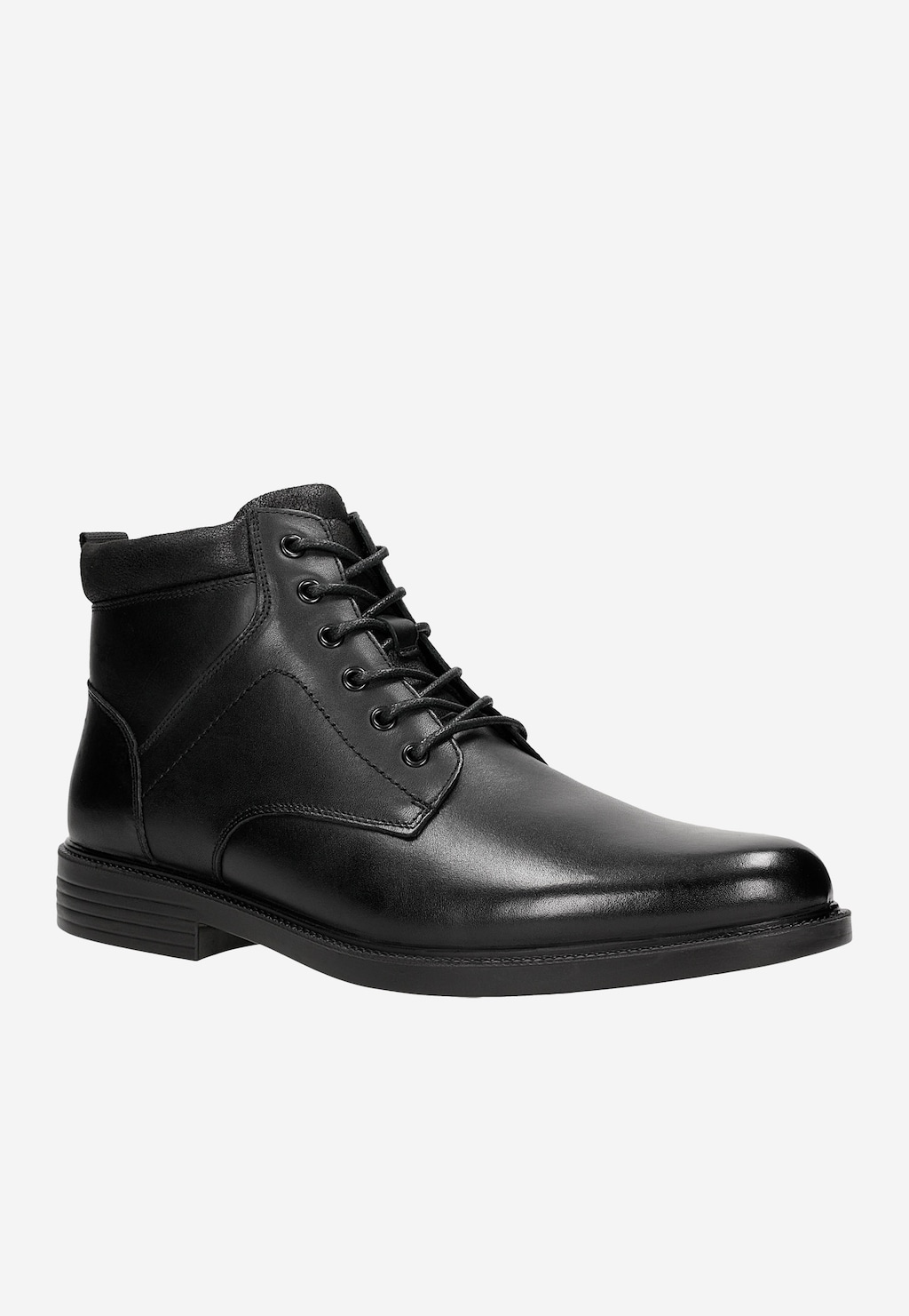 Čierne pánske topánky z hladkej kože a velúrovej kože 24050-71 Widok 3