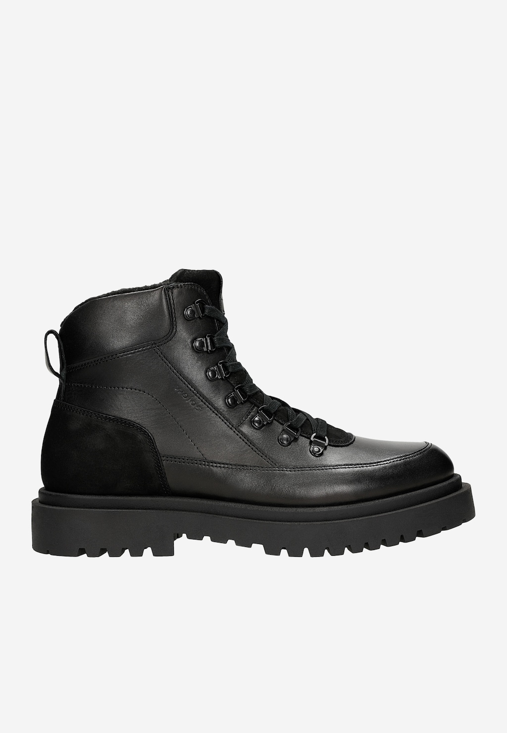 Czarne męskie buty Wojas model 24089-71, bikery z ociepleniem, skórzane, sznurowane, z grubą protektorowaną podeszwą, idealne na zimowe dni.