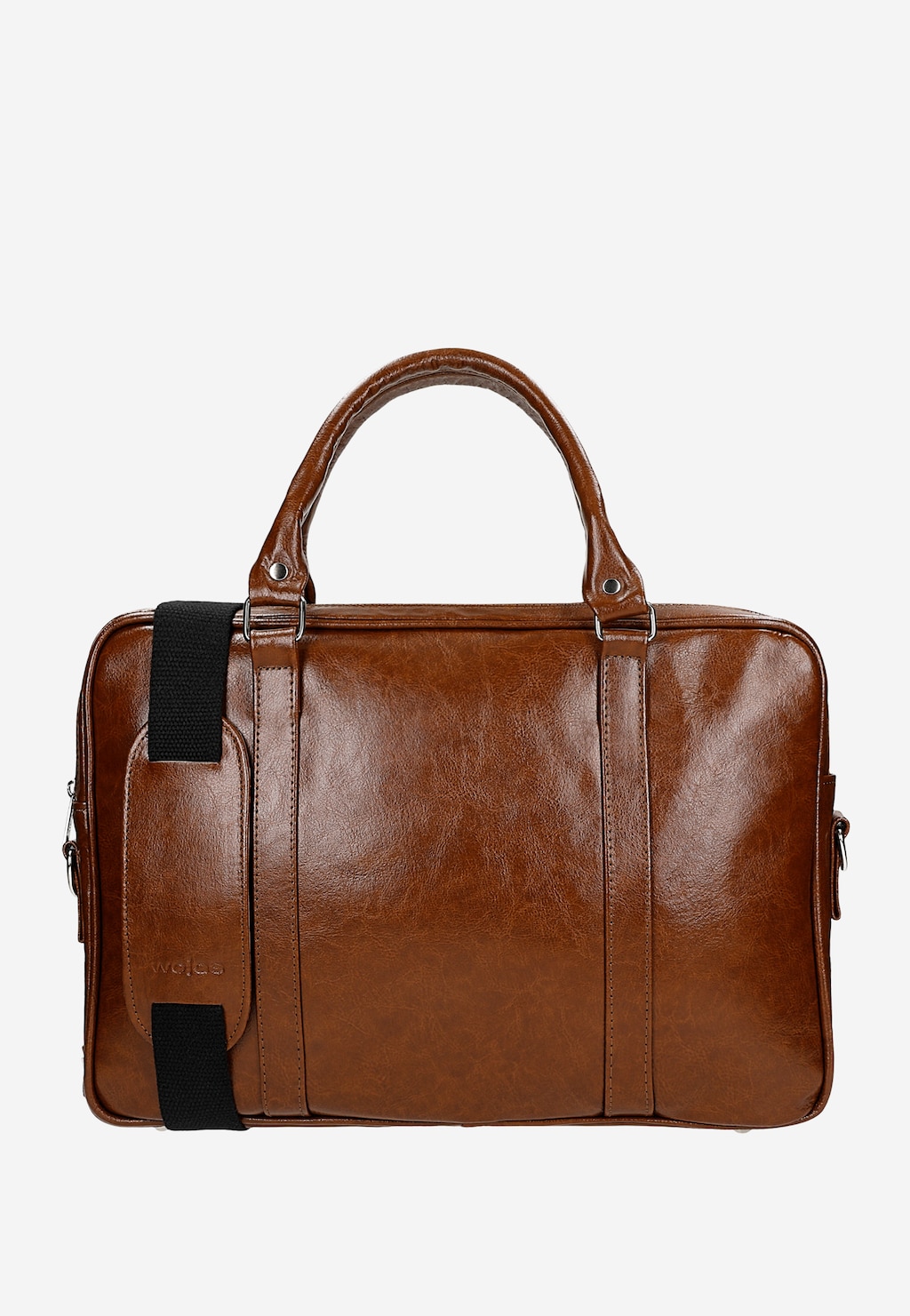 Elegancka brązowa torba męska Wojas 80074-53 z naturalnej skóry. Pojemna, z przegrodą na laptopa, wyposażona w uchwyt i odpinany pasek na ramię.