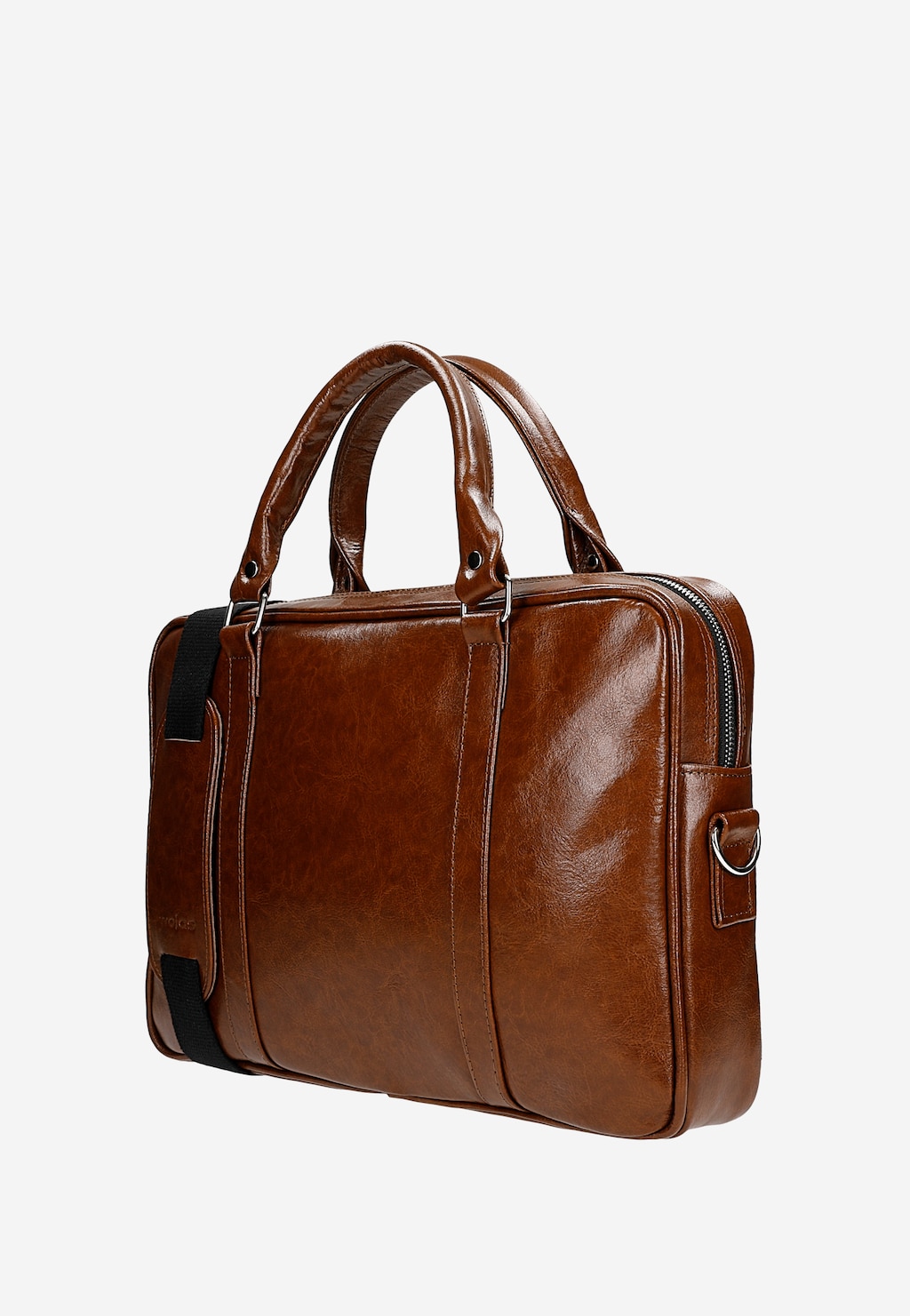 Elegancka brązowa torba skórzana Wojas model 80074-53 z podwójnymi uchwytami, przegrodą na laptopa i odpinanym paskiem na ramię, idealna na co dzień.