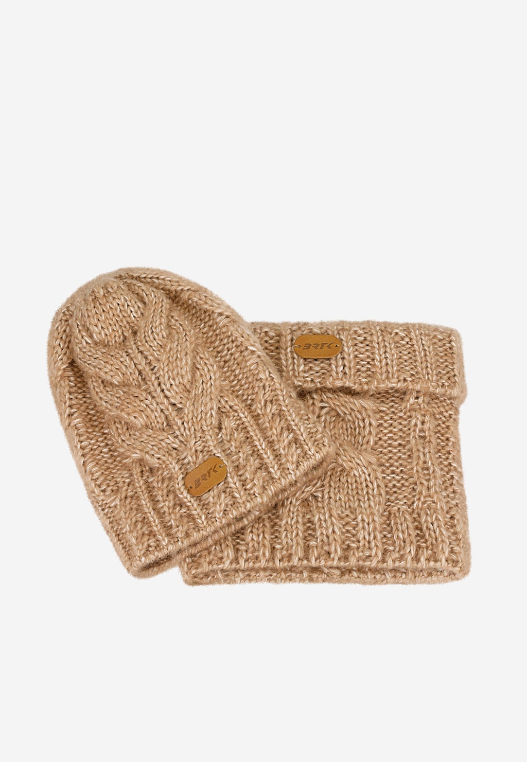 Svetlohnedý set BARTEK z merino vlny 85604-82, čiapka + nákrčník Widok 5