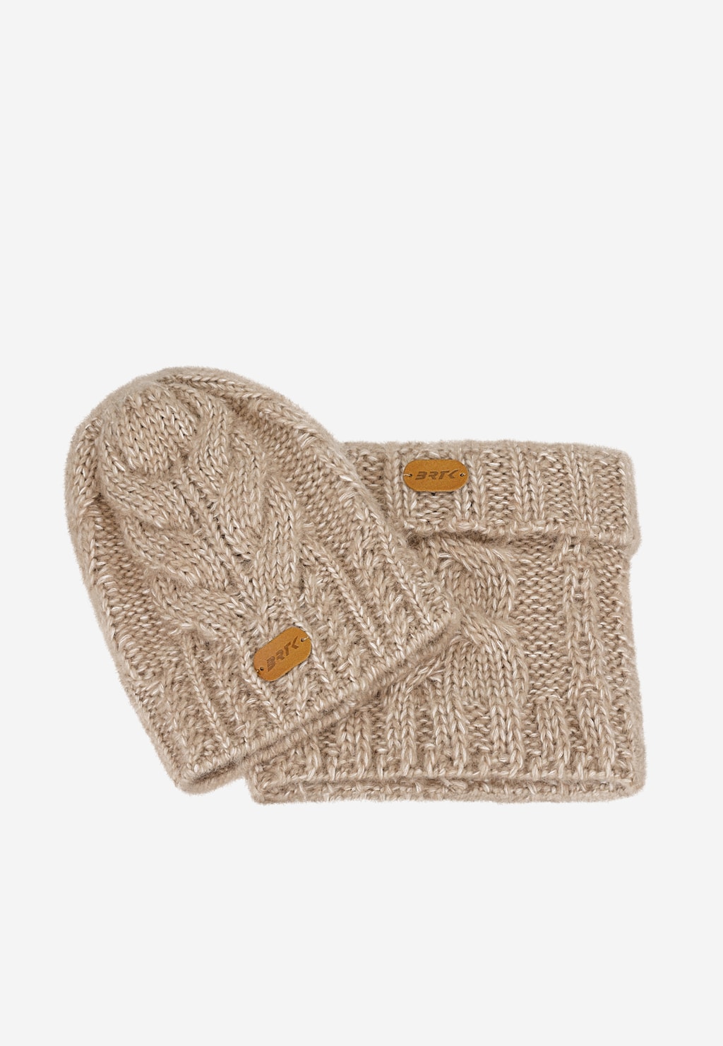 Béžový set BARTEK s merino vlnou 85604-84, čiapka + nákrčník Widok 5