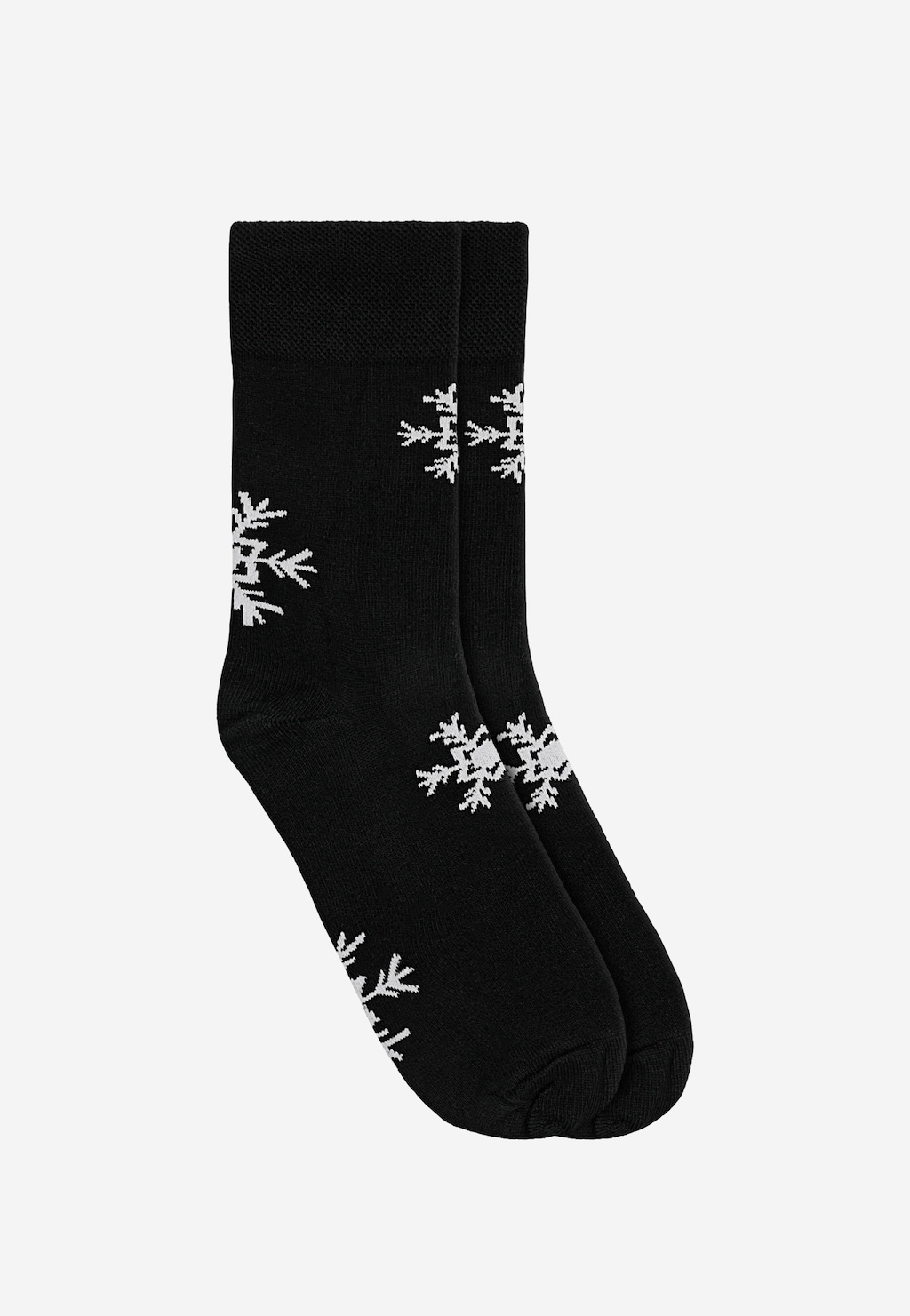 Čierne ponožky s bielymi vločkami 97065-81 Widok 1