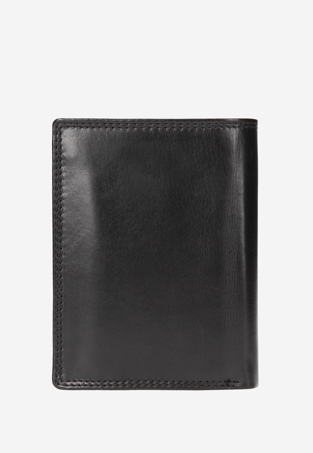 Funkcjonalny czarny portfel męski Wojas model 7941-51 wykonany z wysokiej jakości skóry naturalnej, z widocznym precyzyjnym przeszyciem na krawędziach.