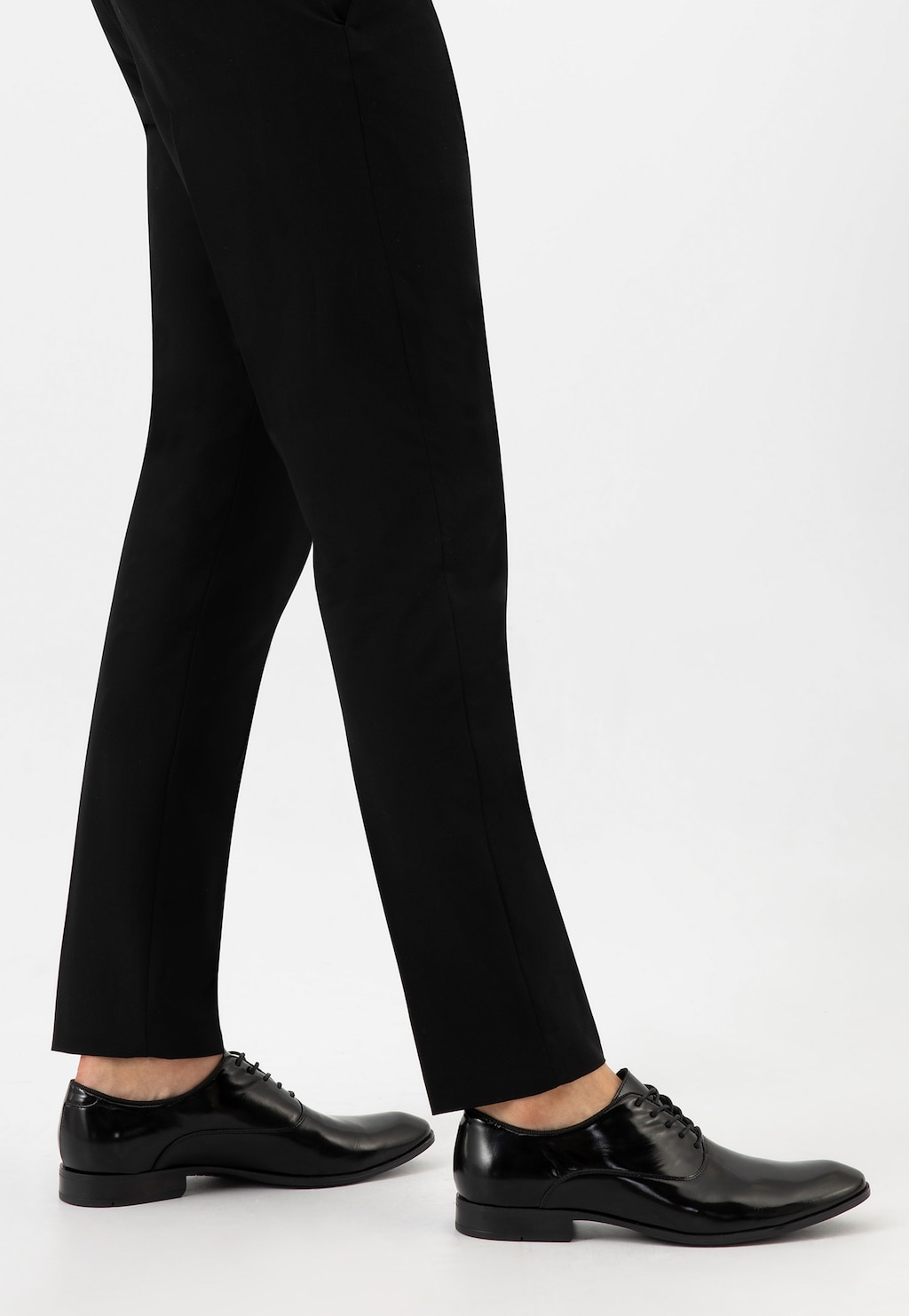 Lakované černé kožené pánské elegantní boty s podpatkem 10185-31 Widok 7