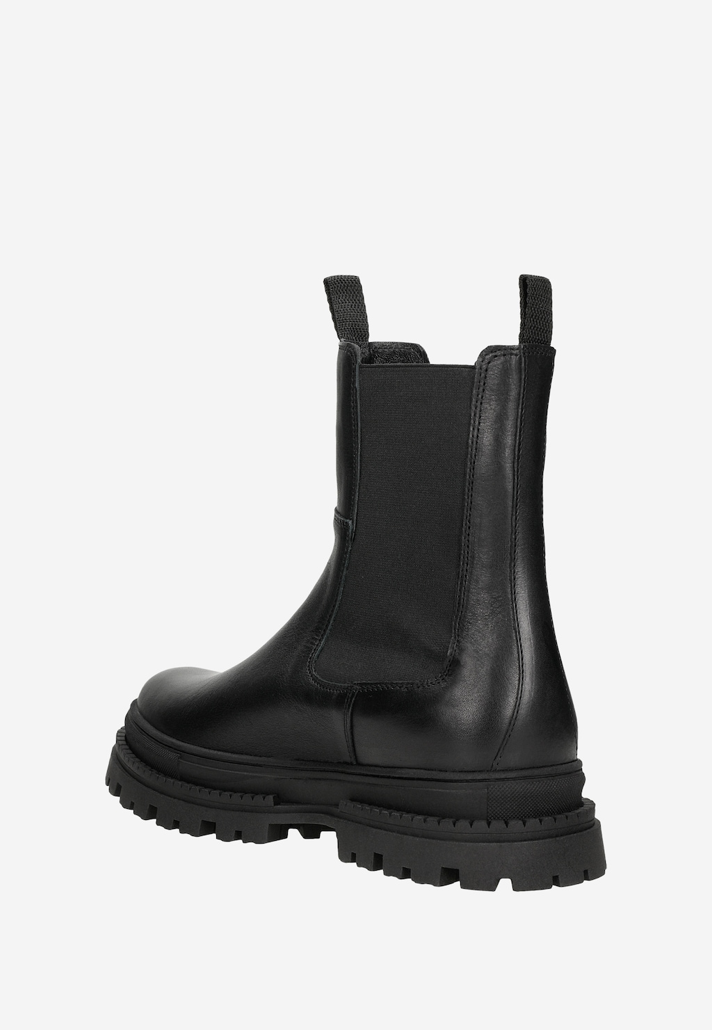 Čierne pánske chelsea topánky z čiernej hladkej kože 20018-51 Widok 4