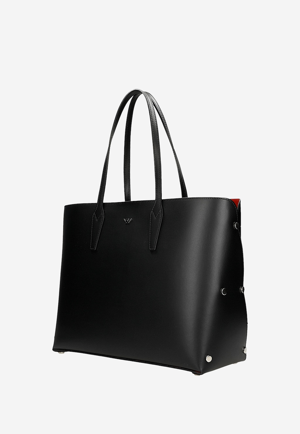 Veľká kožená nákupná taška s červeným vnútrom 80424-51 Widok 3