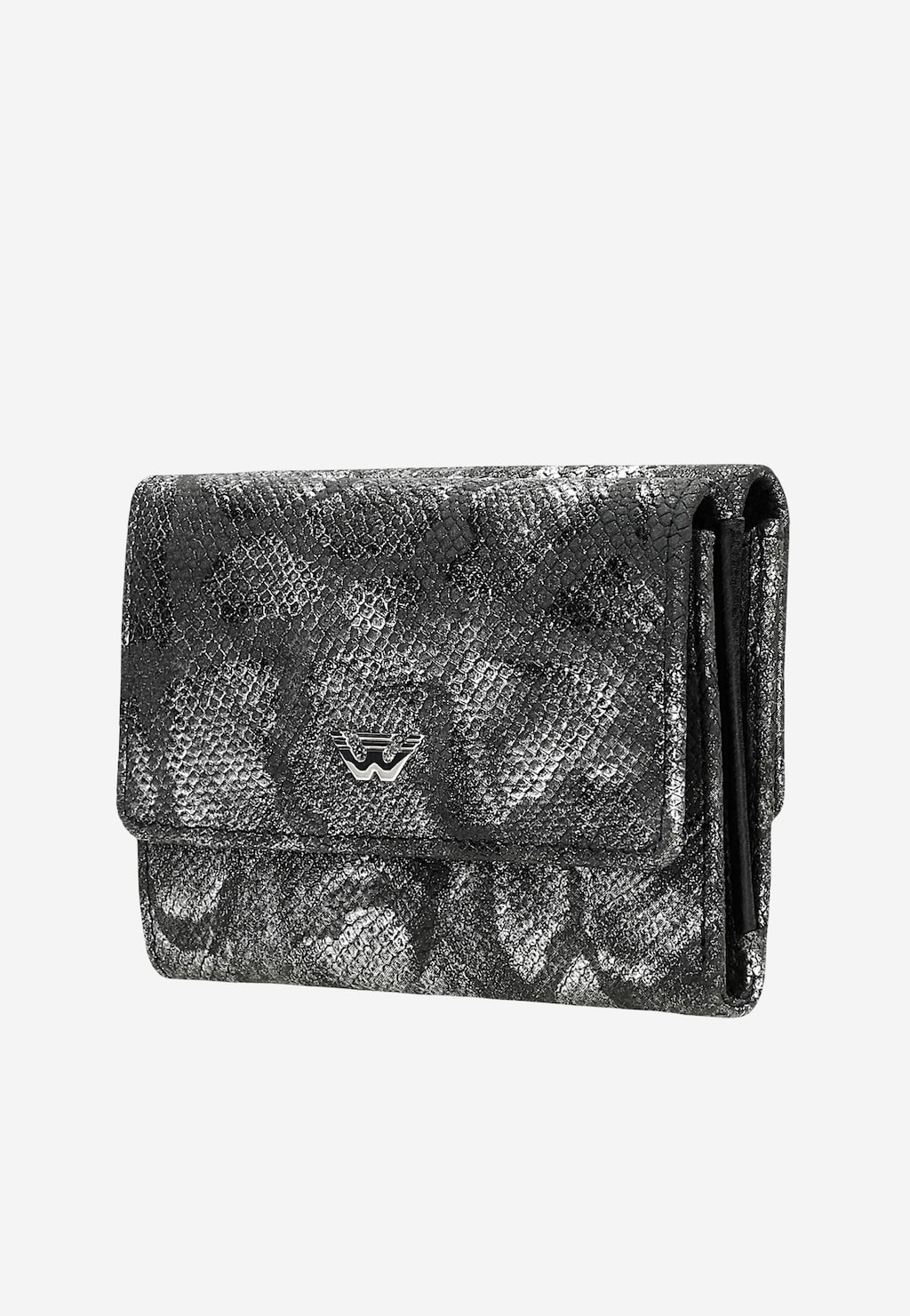 Malá strieborno-čierna dámska peňaženka so zvieracím vzorom 91099-69 Widok 3