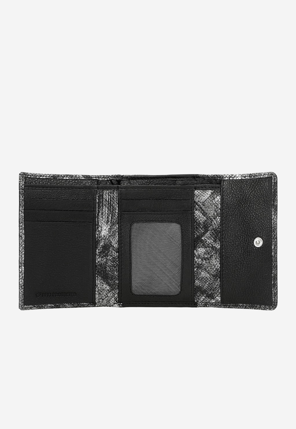 Malá strieborno-čierna dámska peňaženka so zvieracím vzorom 91099-69 Widok 5