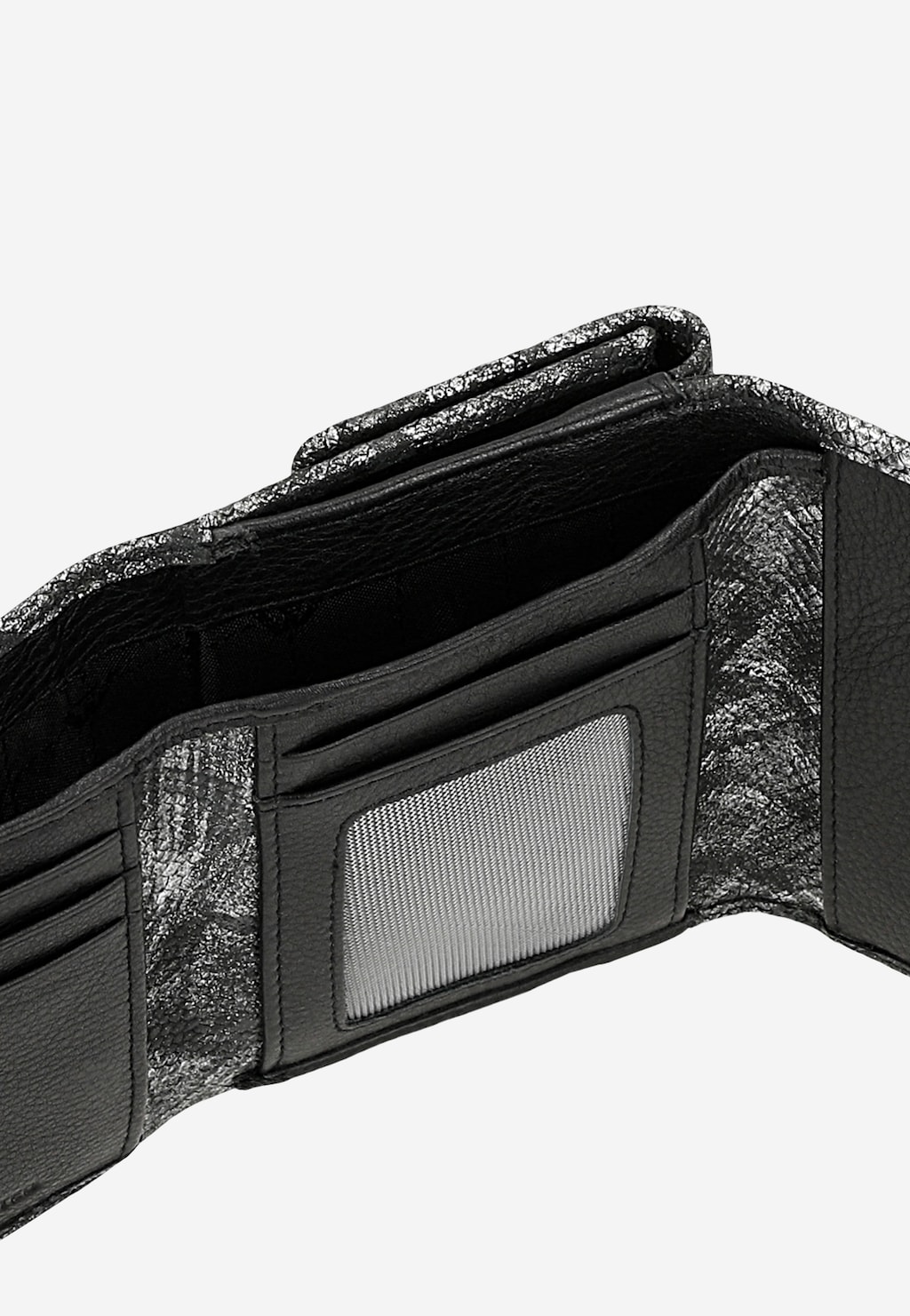 Malá strieborno-čierna dámska peňaženka so zvieracím vzorom 91099-69 Widok 6