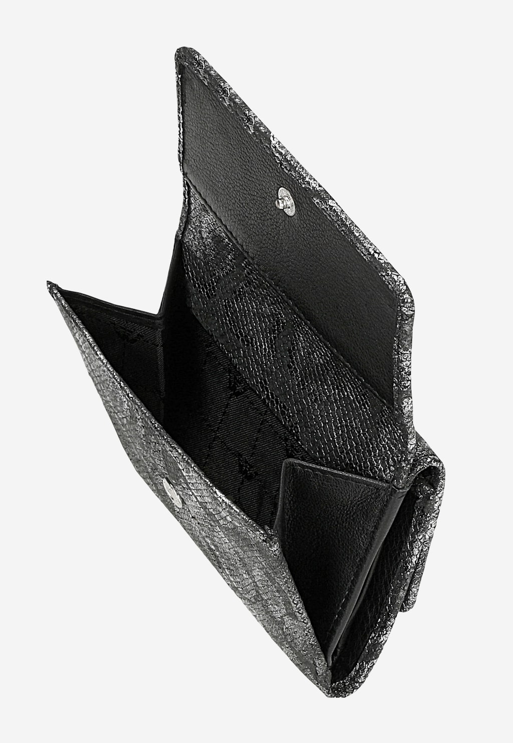 Malá strieborno-čierna dámska peňaženka so zvieracím vzorom 91099-69 Widok 7