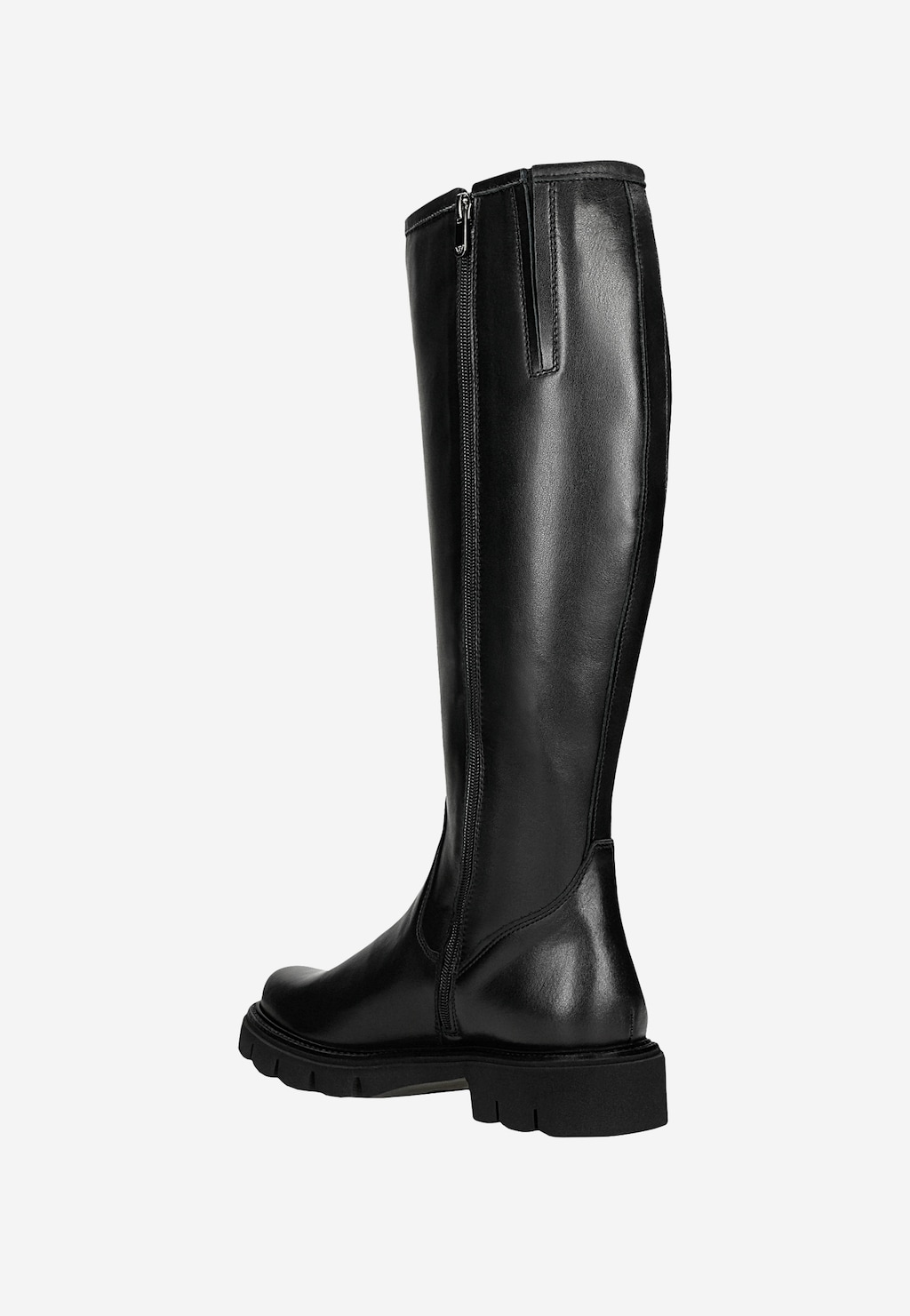 Černé kožené kozačky na masivní podrážce 71062-51 Widok 4