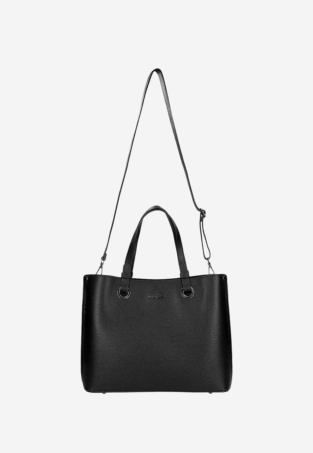 Veľká čierna kožená dámska kabelka 80427-51 Widok 5