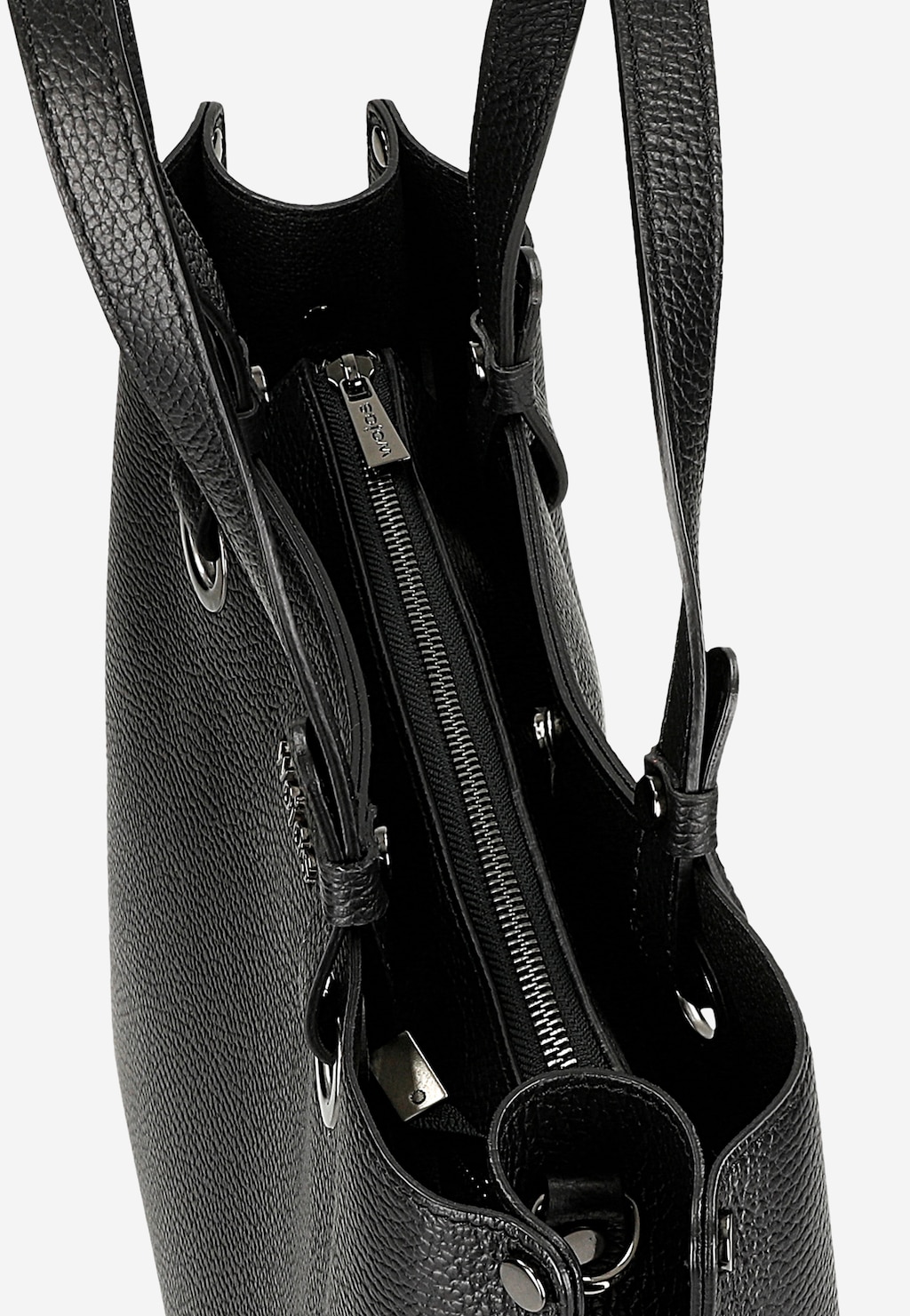 Veľká čierna kožená dámska kabelka 80427-51 Widok 7