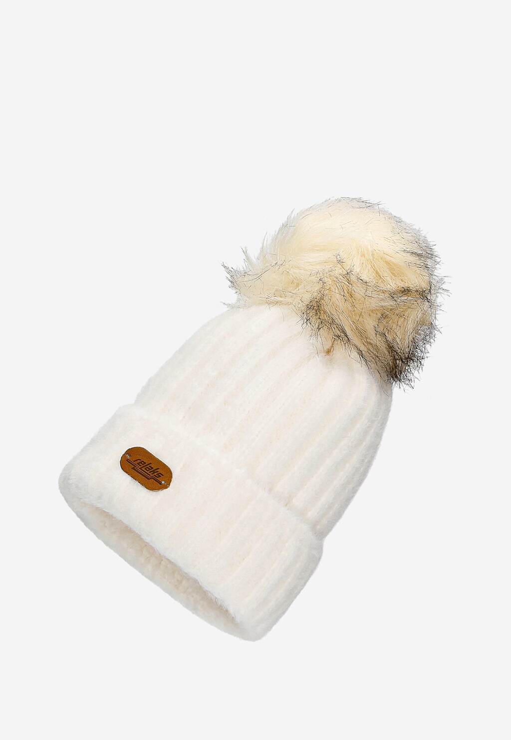 Béžová dámská čepice s bambulí značky RELAKS R96007-84 Widok 2