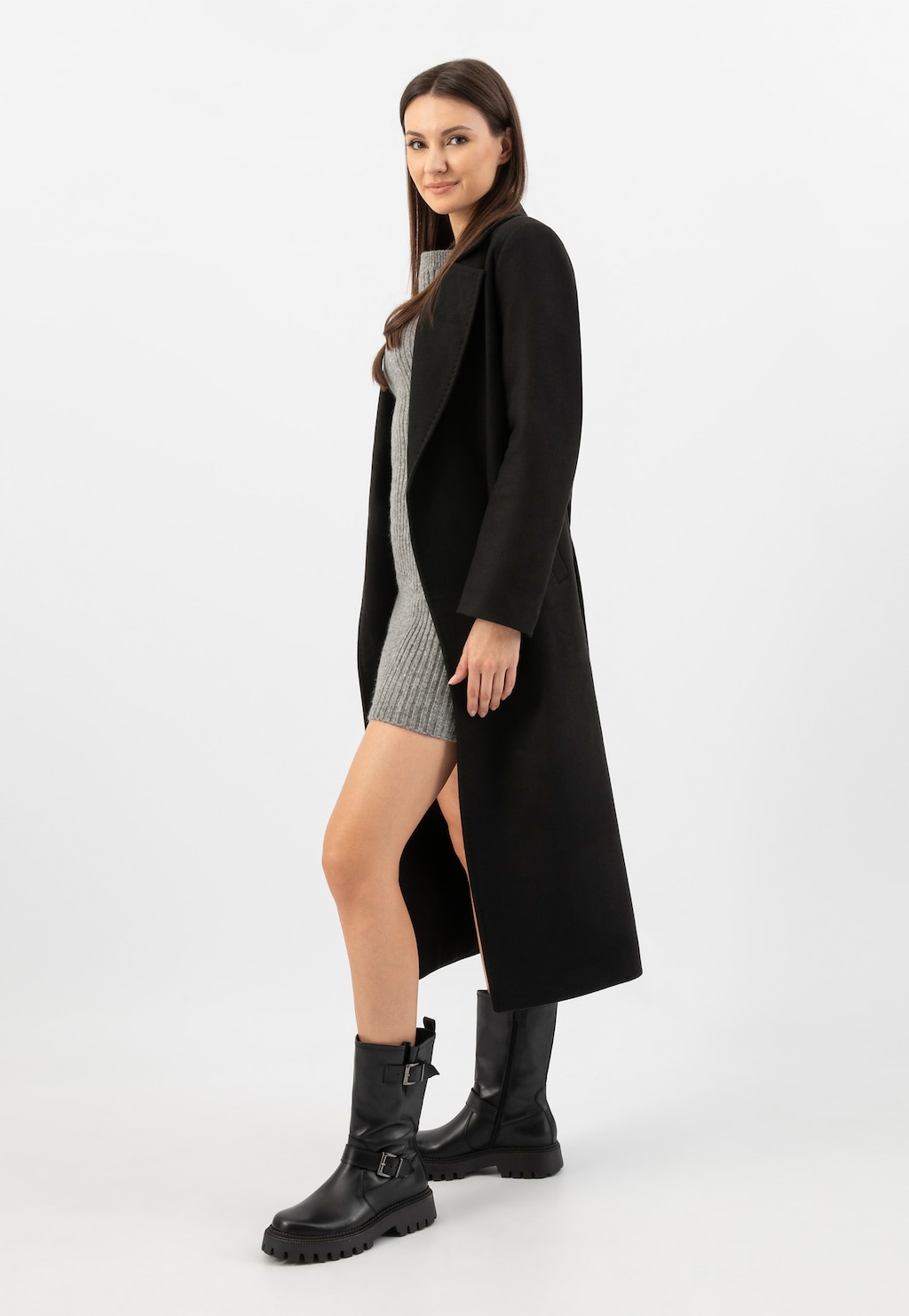 Černé dámské bikery z hladké kůže 55285-51 Widok 8