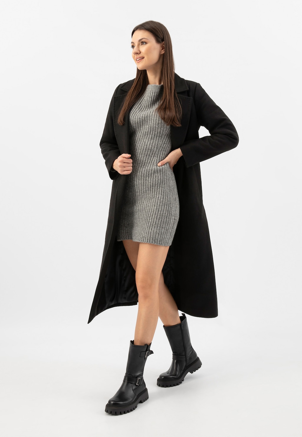 Černé dámské bikery z hladké kůže 55285-51 Widok 1