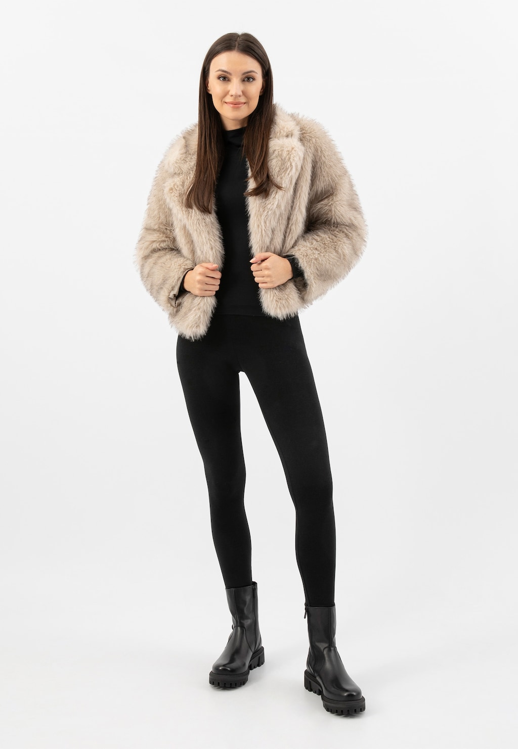 Černé dámské kožené boty 55267-51 Widok 9