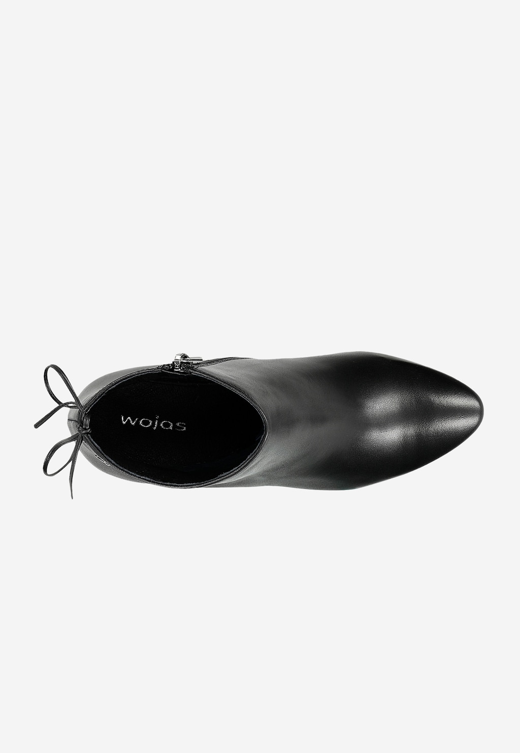 Černé kožené dámské kotníkové boty na sloupku se špičatou špičkou 55088-51 Widok 5