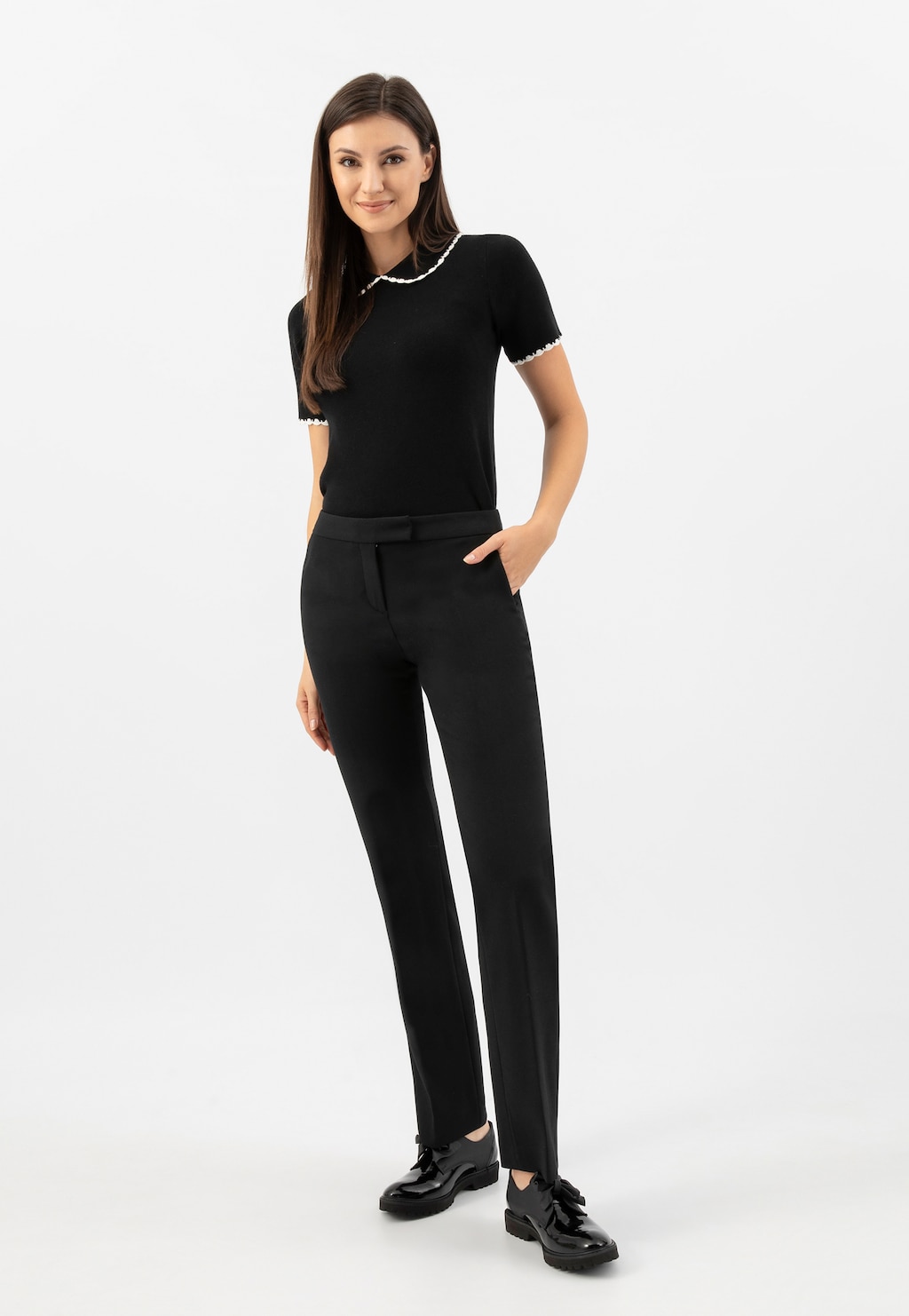 Černé dámské mokasíny s lakovanými prvky 46319-71 Widok 9