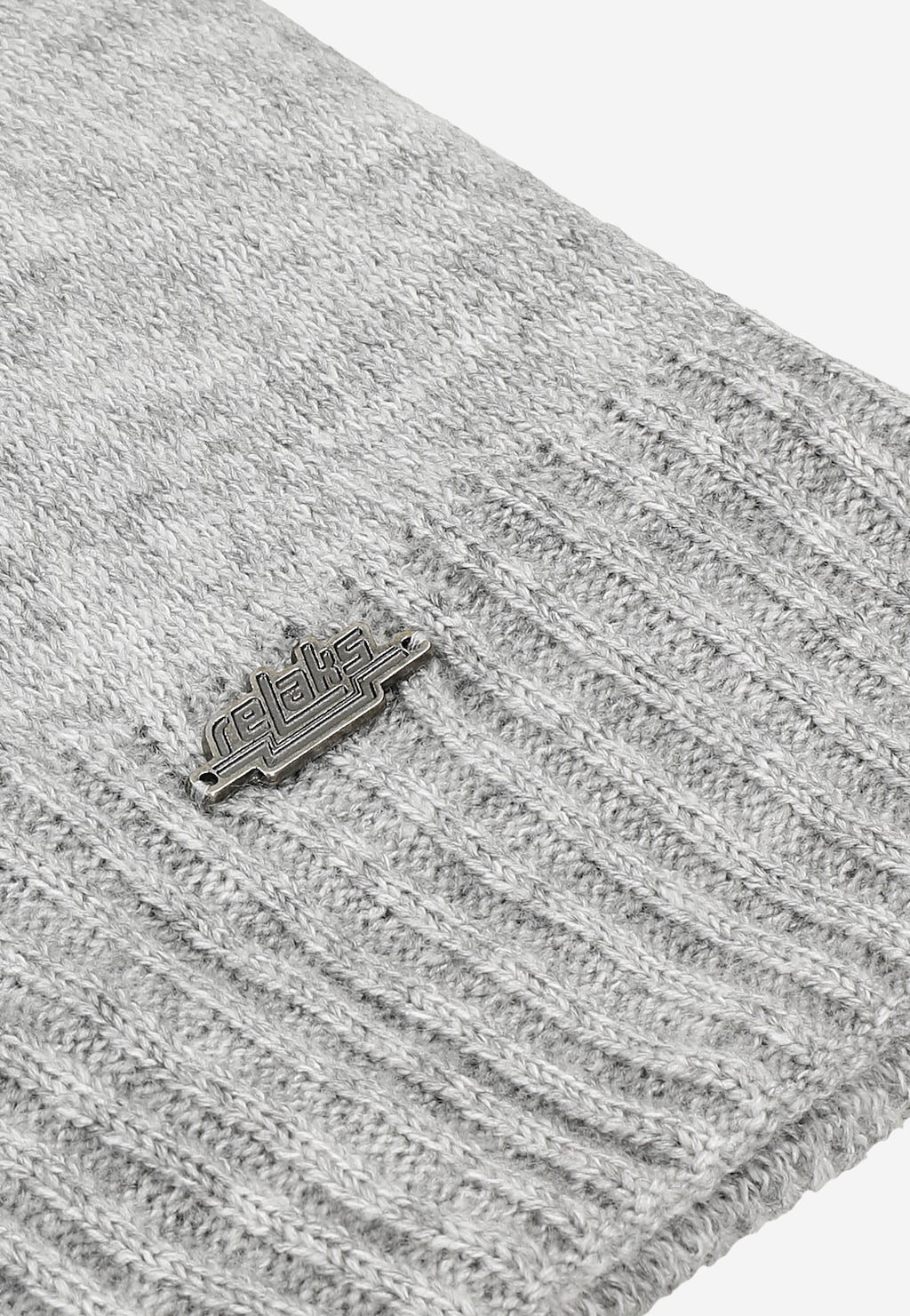 Trendy pletená popelavá zimní dámská čepice RELAKS R96027-80 Widok 5