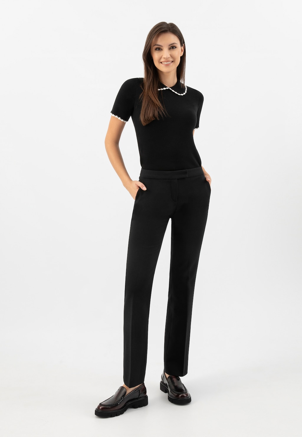 Černo-bordové dámské mokasíny 46315-35 Widok 1