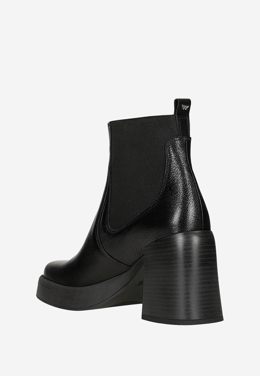 Černé kožené chelsea boty na masivním podpatku 55265-51 Widok 4