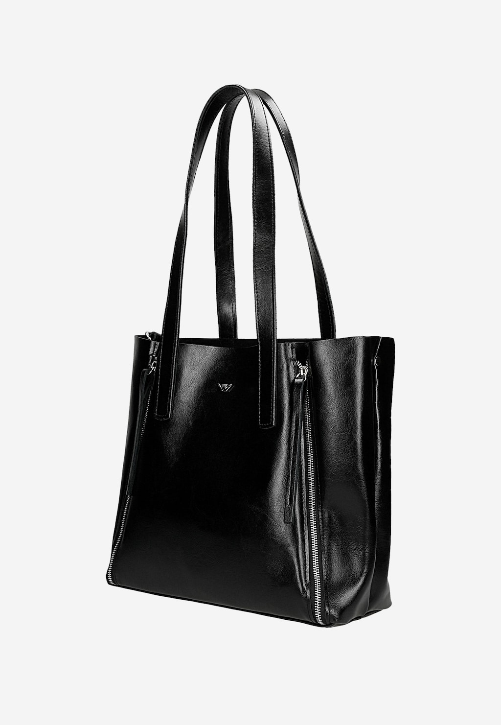 Veľká čierna kožená dámska shopperka 80425-51 Widok 3