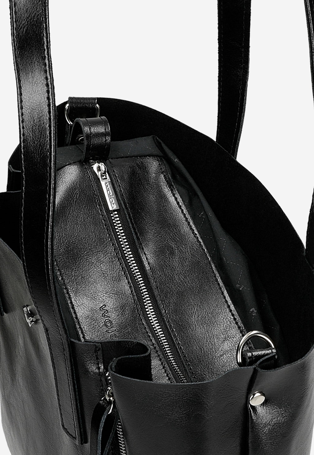 Veľká čierna kožená dámska shopperka 80425-51 Widok 6