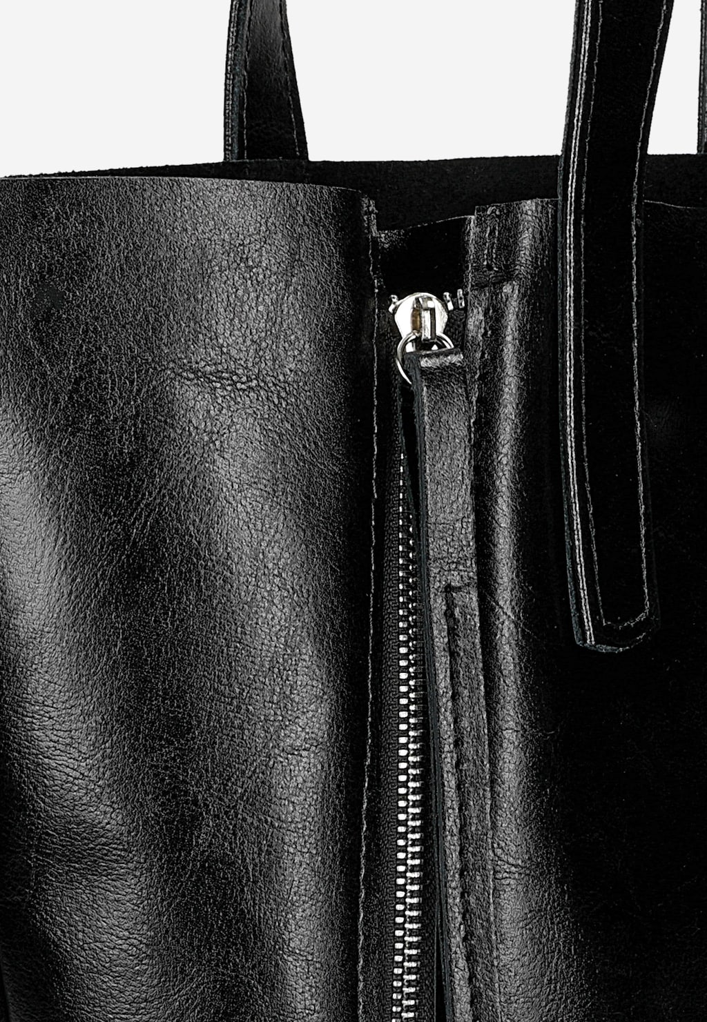 Veľká čierna kožená dámska shopperka 80425-51 Widok 8