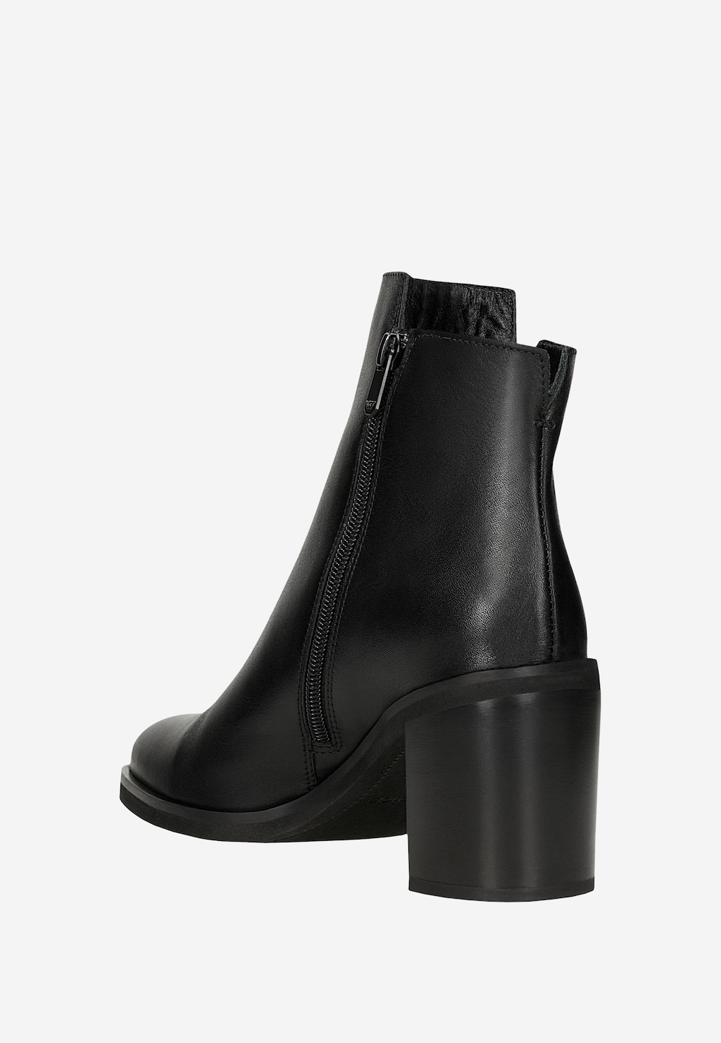 Elegantné členkové topánky na podpätku z čiernej hladkej kože 55258-51 Widok 4