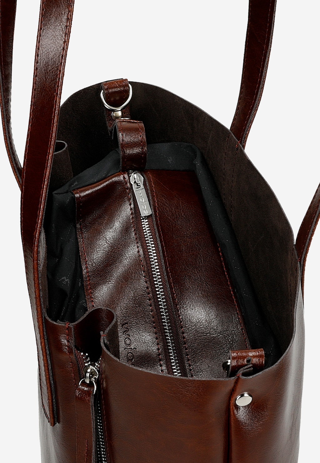 Kožená bordová dámská shopperka 80425-55 Widok 6