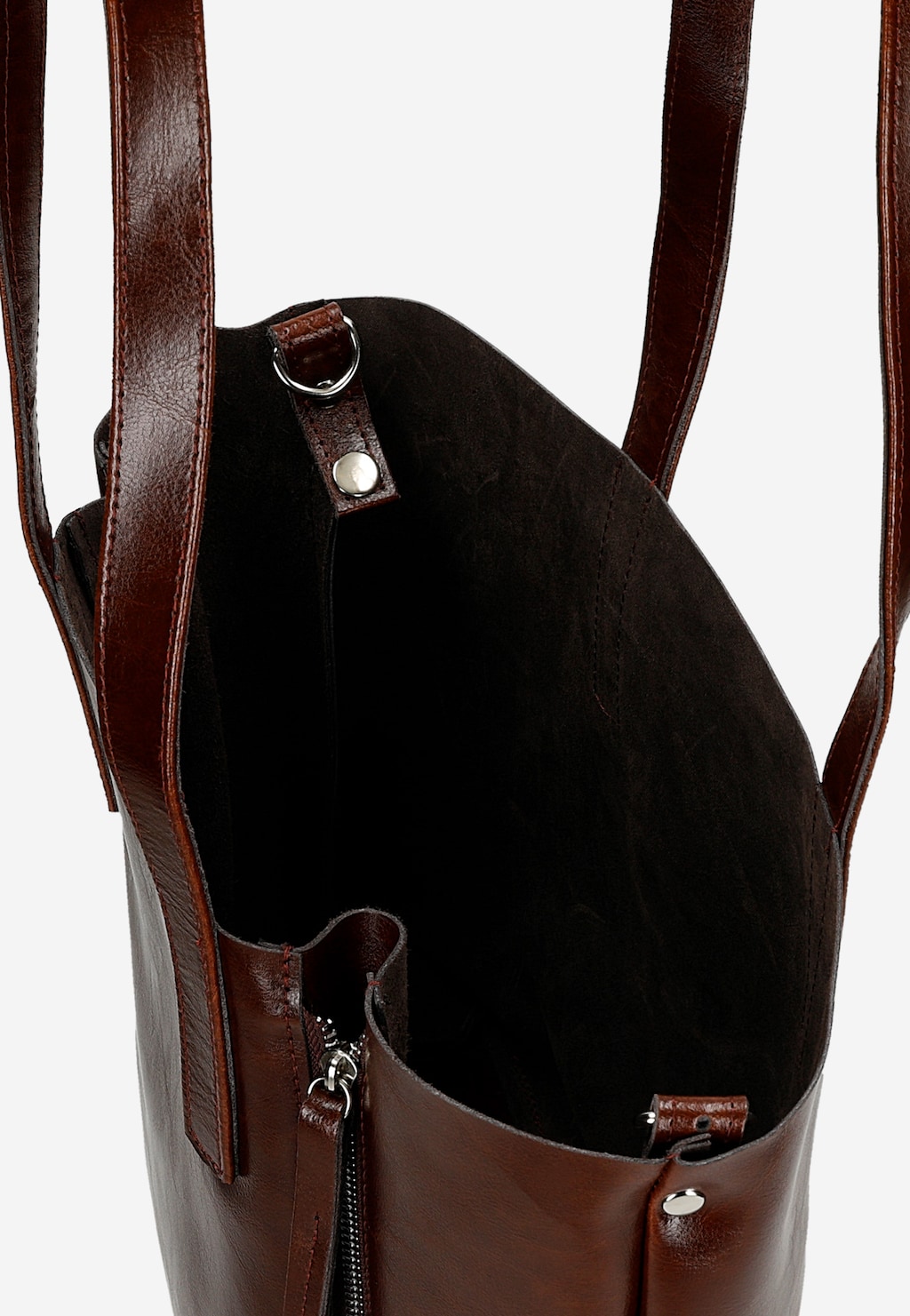 Kožená bordová dámská shopperka 80425-55 Widok 7