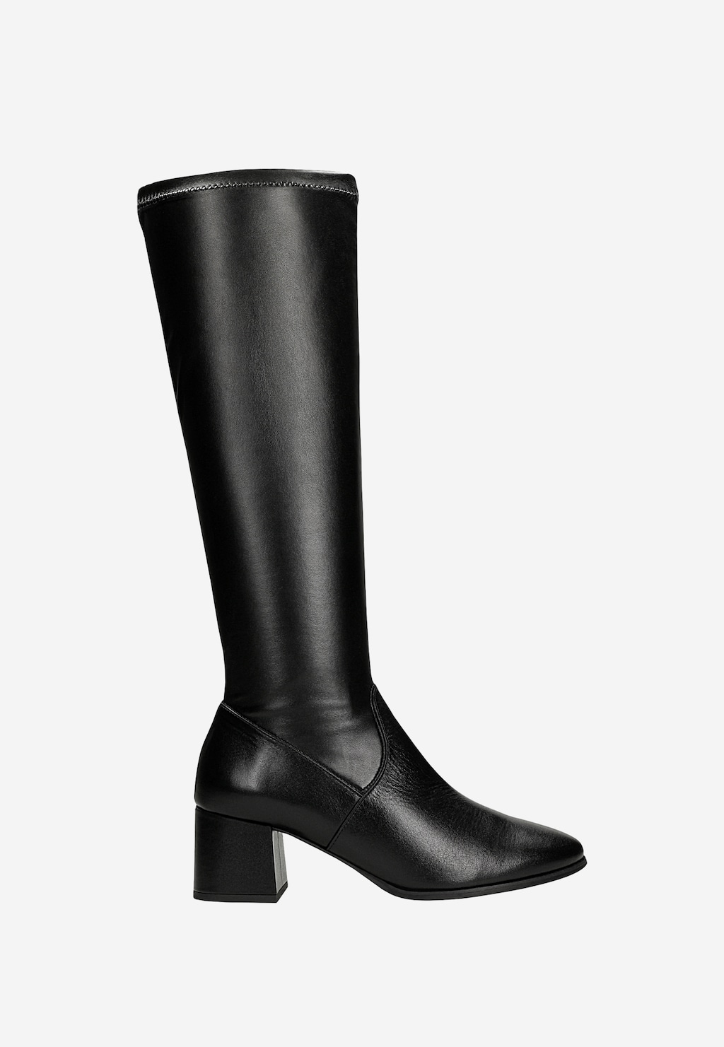 Černé dámské nazouvací kozačky s elastickým svrškem 71063-81 Widok 2