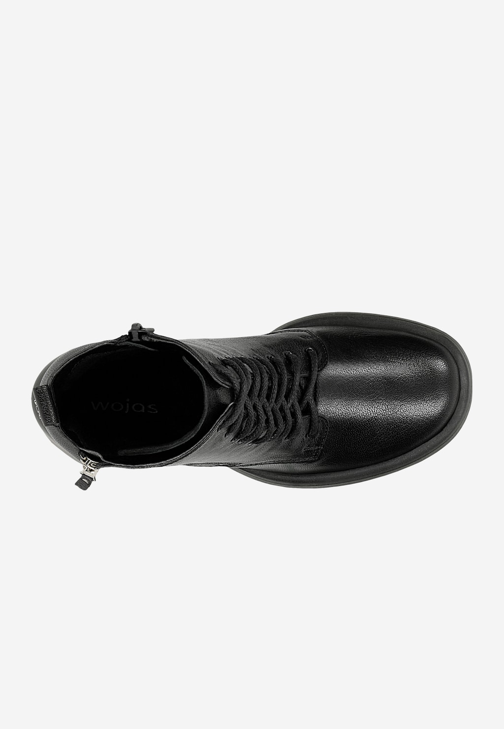 Černé kožené kotníkové boty na podpatku 64125-51 Widok 5