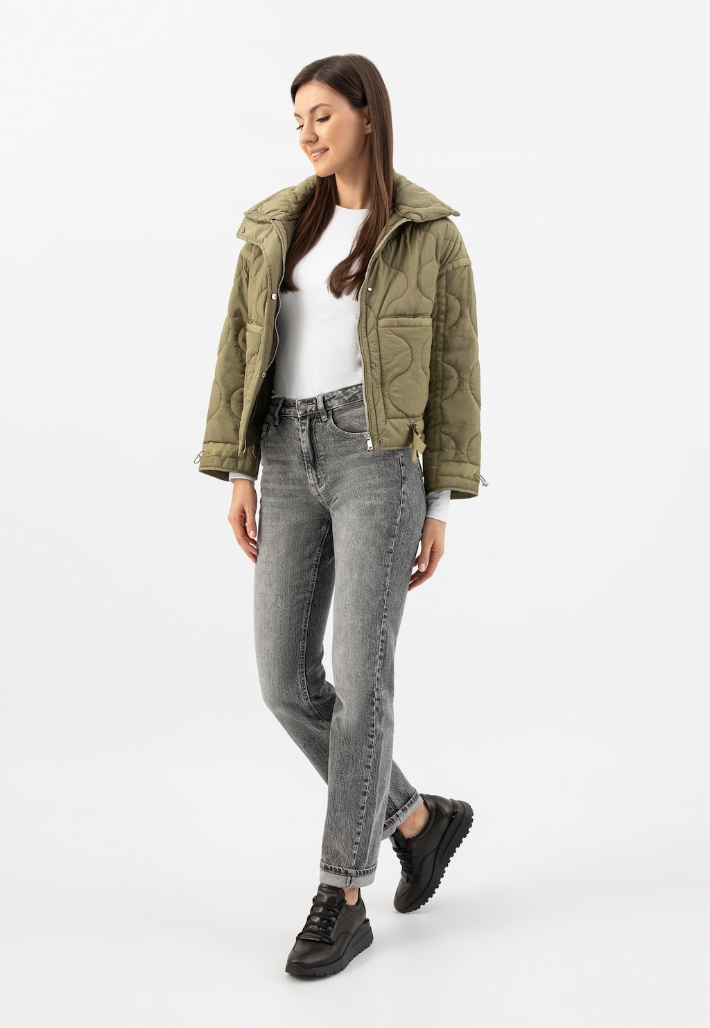 Čierne dámske tenisky na vysokej podrážke 46289-51 Widok 8