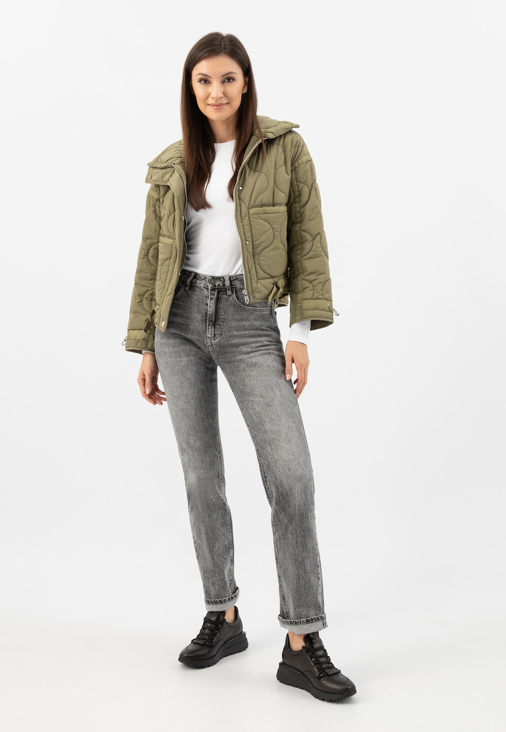 Čierne dámske tenisky na vysokej podrážke 46289-51 Widok 1