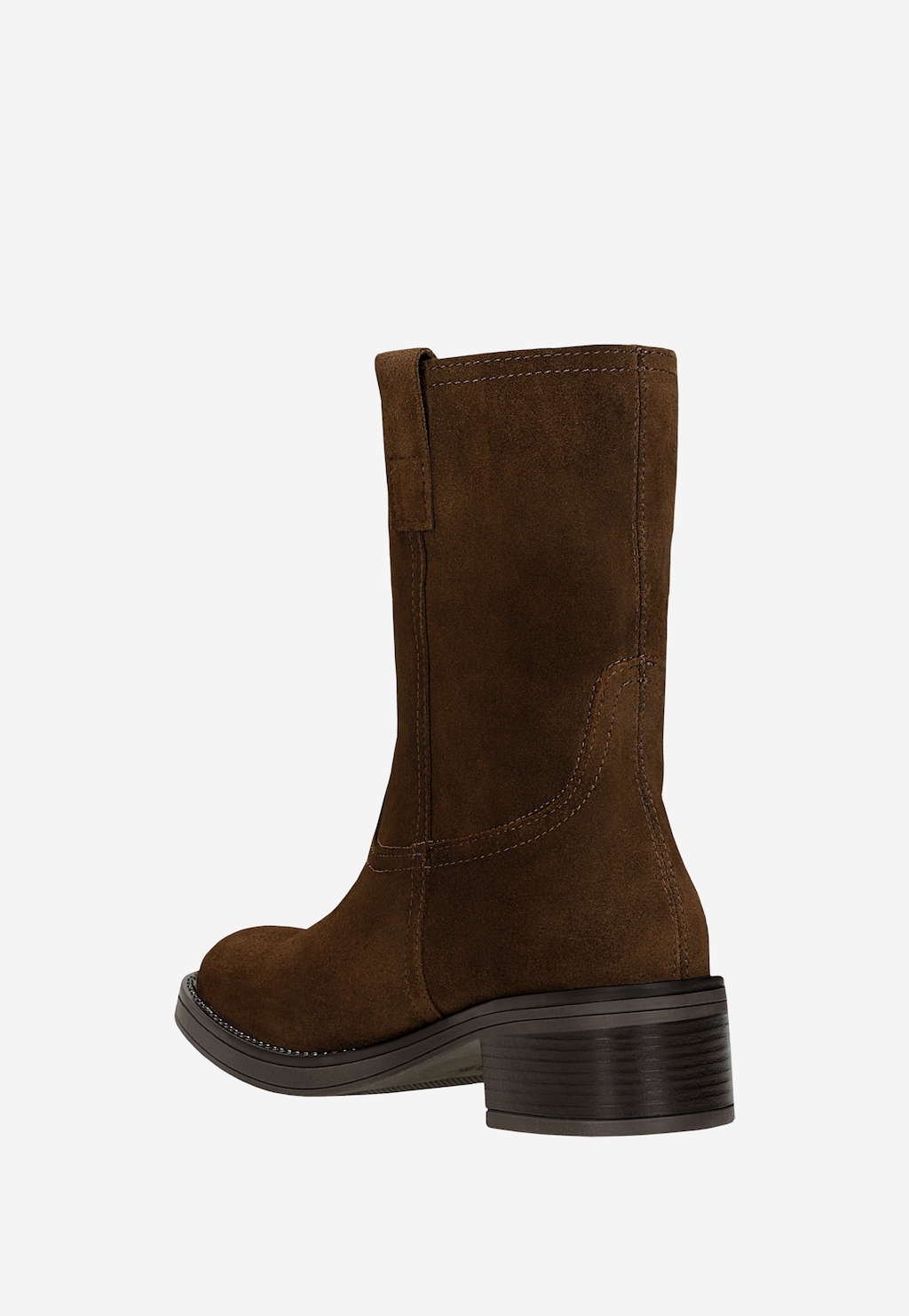 Hnědé nazouvací kotníkové boty na nízkém podpatku 55297-62 Widok 4