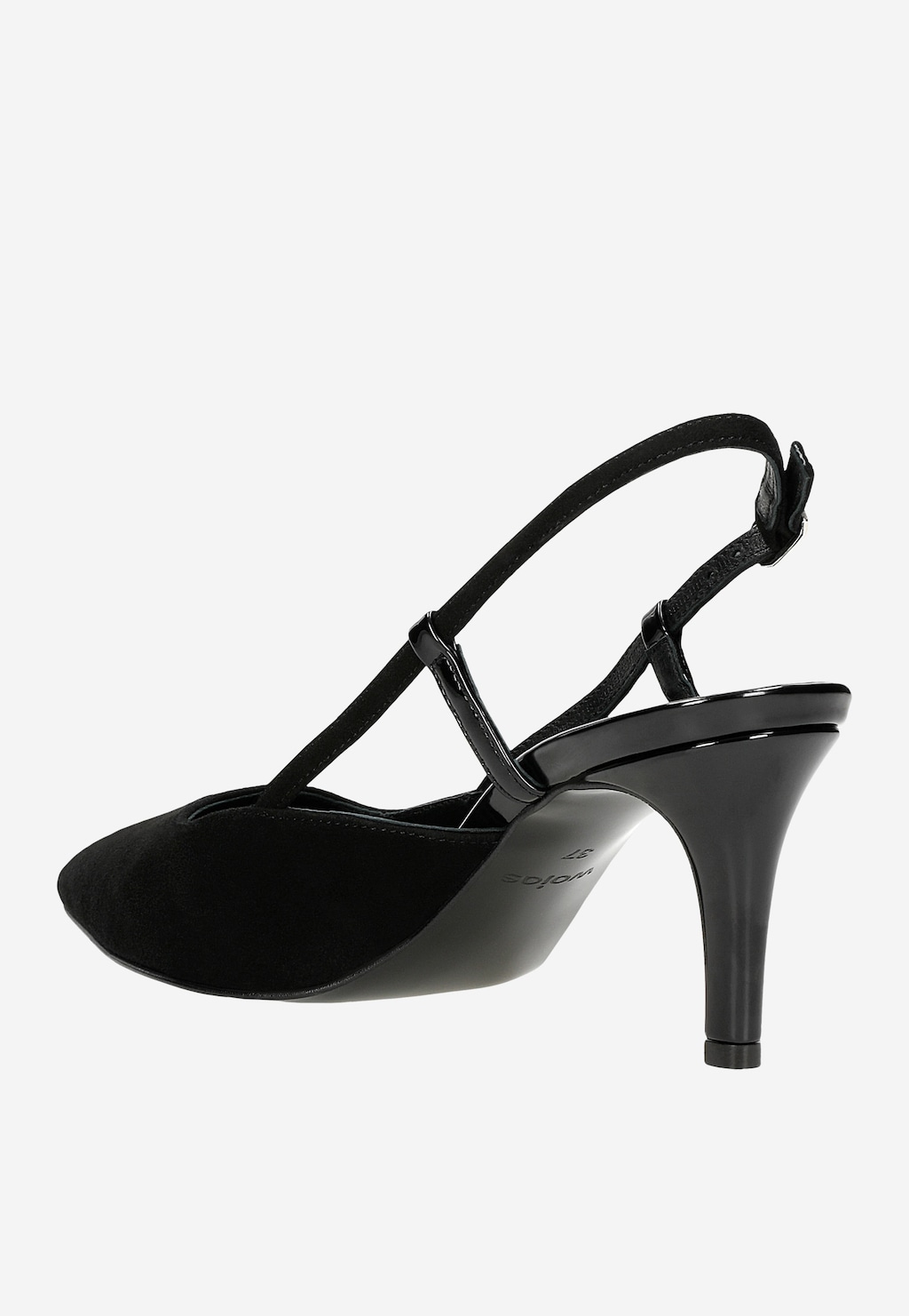 Čierne dámske lodičky s otvorenou pätou 35127-71 Widok 4