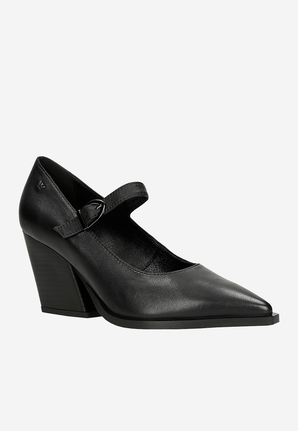 Čierne lodičky na podpätku v kovbojskom štýle 35153-51 Widok 3